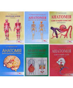 Комплект з 6-ти книг Анатомія м'язів Анатомія кісток Анатомія судин голови і шиї Анатомія судин тулуба Анатомія ЦНС Анатомія внутрішніх органів Чорнокульський С.Т.