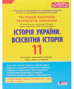Історія України. Всесвітня історія. 11 клас. Тестовий контроль результатів навчання